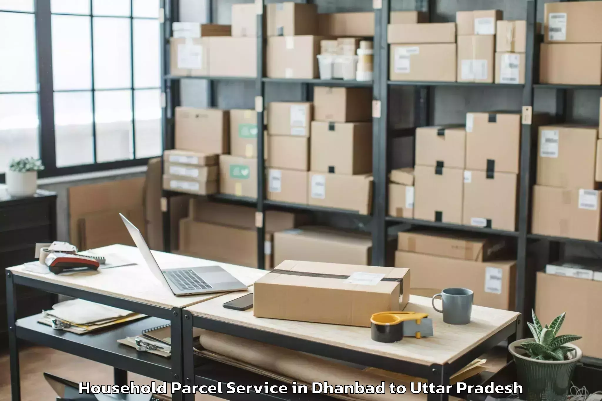 Easy Dhanbad to Unnao Household Parcel Booking